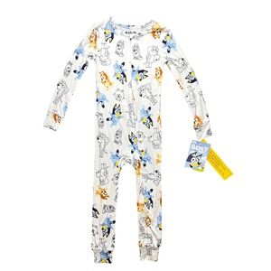 Bluey Toddler Unisex 4T One Piece Pajamas Zip Front Viscose Bingo Snug Fit NWT